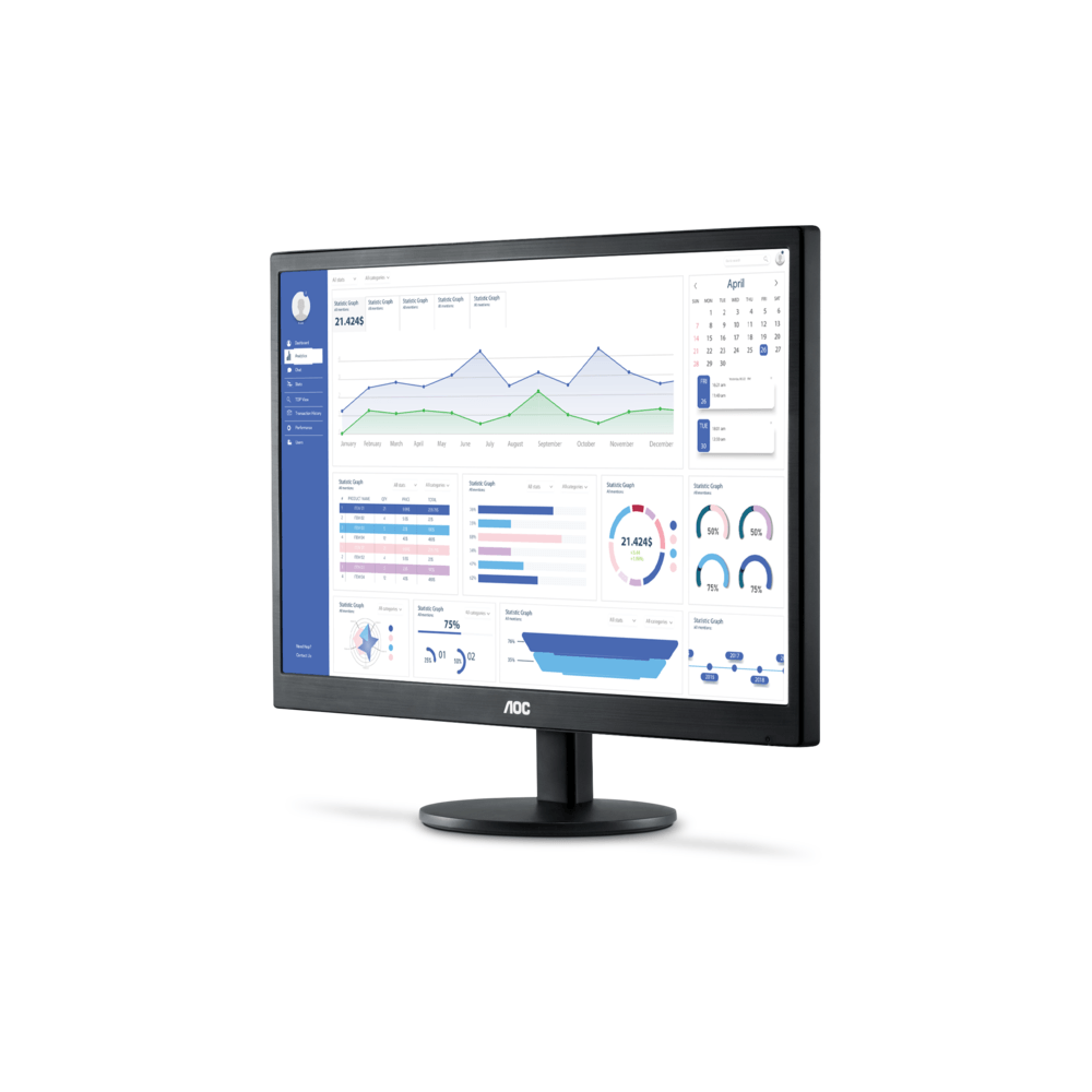 Monitor AOC 18,5 LED, VGA e HDMI - E970SWHNL Série 70 Preto - Imagem 4
