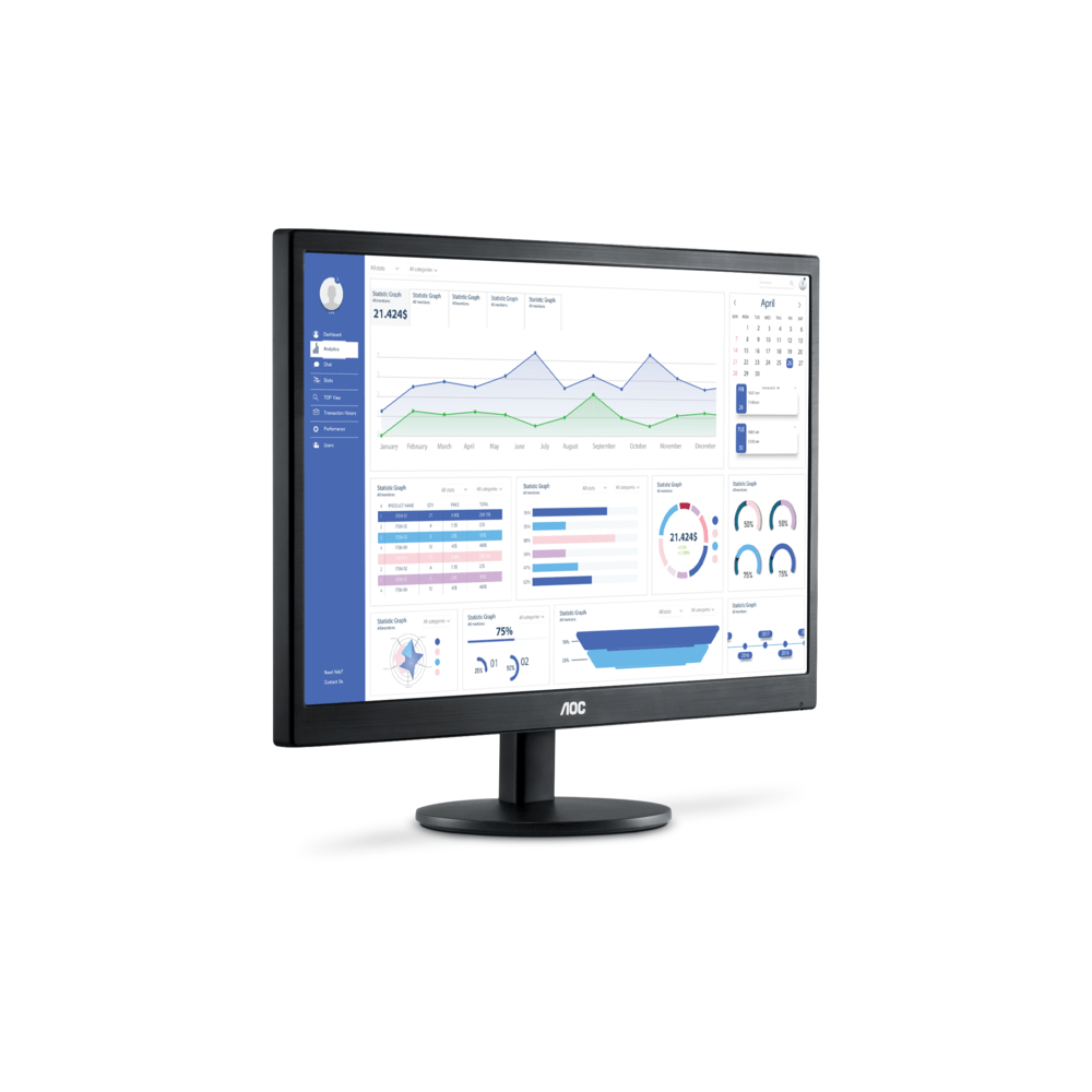 Monitor AOC 18,5 LED, VGA e HDMI - E970SWHNL Série 70 Preto - Imagem 5