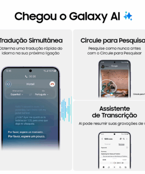 Alternative view of Smartphone Samsung Galaxy S24, 256GB, 8GB de RAM, Galaxy AI, Câmera 50MP, Selfie de 12MP, Tela de 6.2" 1-120Hz Preto