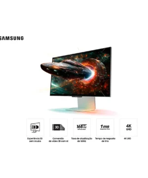 Alternative view of Monitor Samsung Odyssey 3D, 27" 4k, 165Hz, 1ms, HDMI, USB - LS27FG900XLXZD Prata