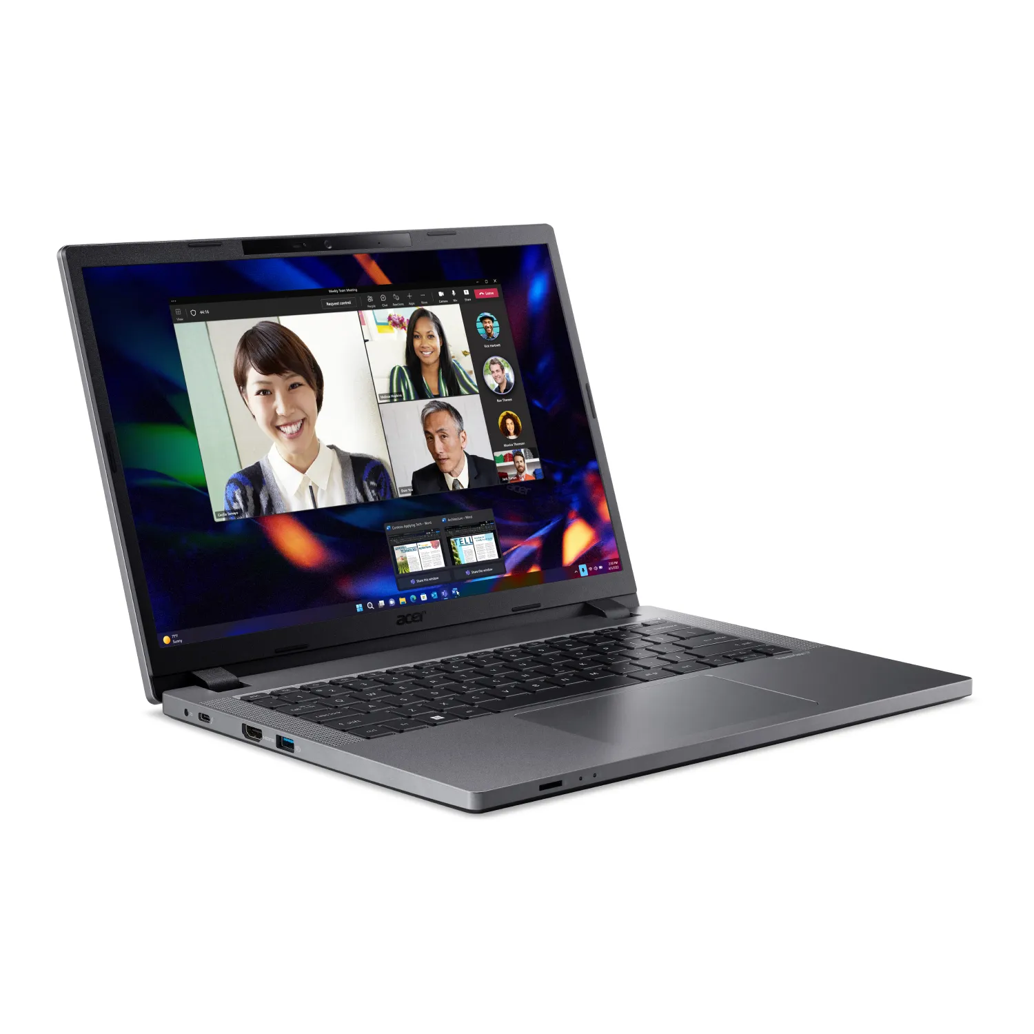 Notebook Acer TravelMate TMP214-55-70G2, Processador Intel Core i7-1355U de 13ª geração, Tela 14" IPS WUXGA, 16GB de RAM DDR4 e 512GB de Memória
