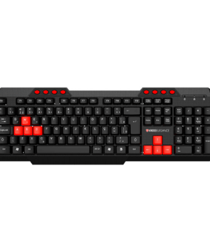Teclado Com Fio Kross Multimídia Elegance, USB, ABNT2 - KE-K103V3 Preto/Vermelho