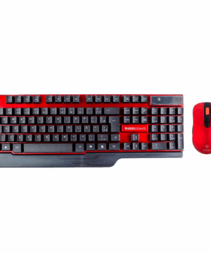 Combo Kross Teclado e Mouse USB, Sem Fio, Elegance - KE-KM553V1 Preto/Vermelho