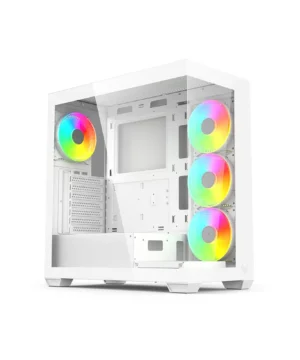 Gabinete Hilevel, Sem Fonte, Com 4 Fan, ATX, ARGB de 12 cm - LV510 Branco