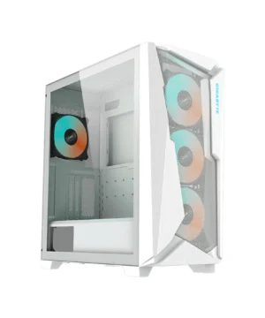 Gabinete Gamer Gigabyte C301 Glass, RGB, Mid-Tower, Lateral de Vidro, 4 Fans Branco