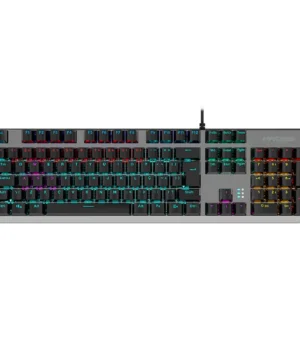 Teclado Gamer Mecânico Kross Elegance Randgrid Rainbow Switch Azul - KE-KG155 Preto