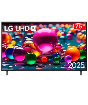 Smart TV LG AI 75" 4K Processador a7 Al Gen8, Amazon Alexa e Google Cast integrados, Otimizador de Jogos, webOS25 e Controle Bivolt Charcoal Black