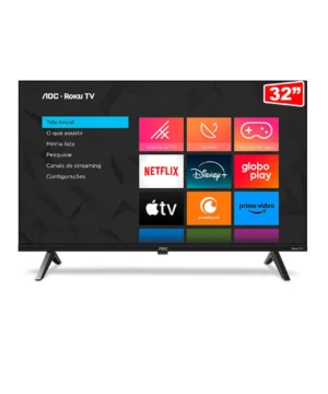 Smart TV AOC 32" DLED HD Roku, 32S5045/78G Preta