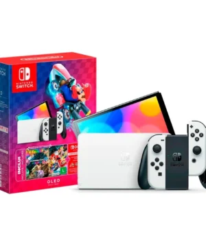 Alternative view of Console Nintendo Switch OLED com Mario Kart 8 Branco